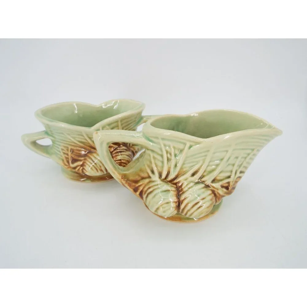 Vintage McCoy Pottery Pine Cone Creamer and Sugar Bowl Set